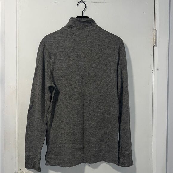 AMERICAN EAGLE OUTFITTERS Grey Quarter Button Rib Knit Cotton Pullover-L - Picture 4 of 8